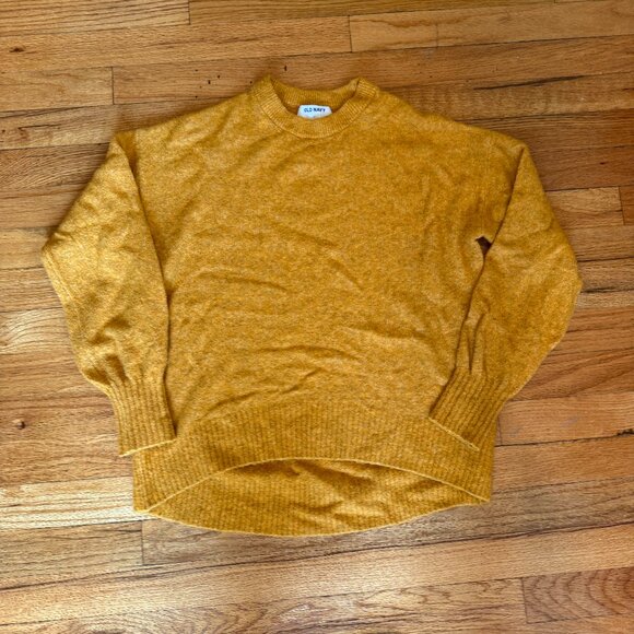 Old Navy Relaxed Fit Curved Hem Marled Long Sleeve Sweater - Picture 1 of 6